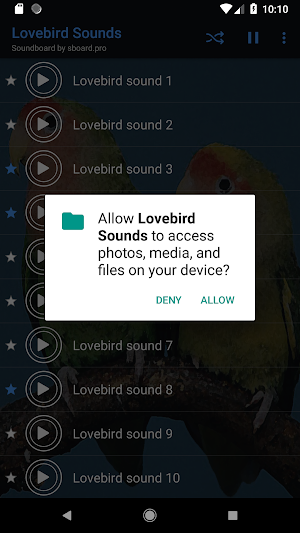 Lovebird sounds ~ Sboard.pro Screenshot 1