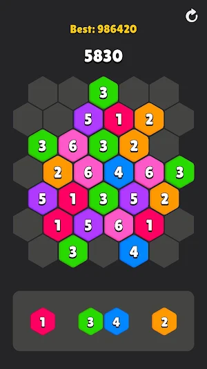 HexaTiles : Hexa Merge Puzzle Screenshot 0