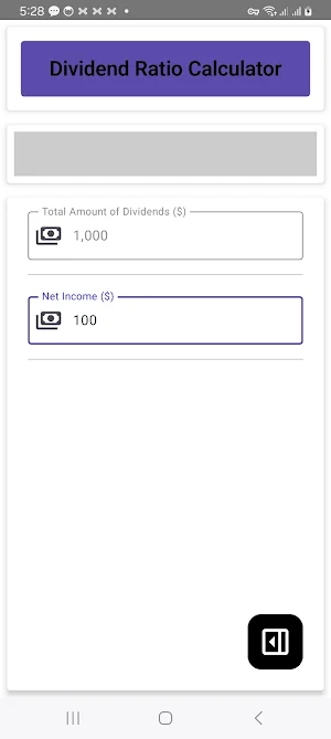 Dividend Ratio Calculator Screenshot 2