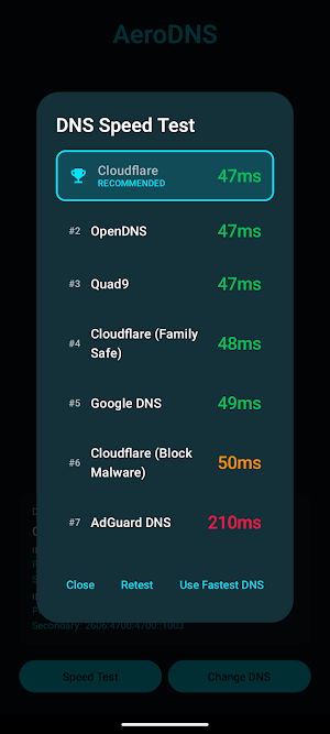 AeroDNS: Quick DNS Changer Screenshot 2
