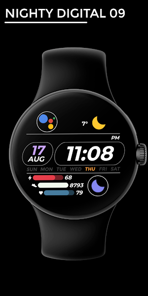 Nighty Digital 09 - watch face Screenshot 0