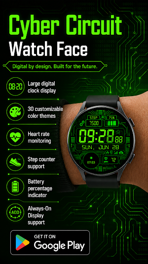 Cyber Circuit Watch face Screenshot 0