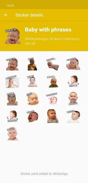 Funny baby faces stickers WAStickerApps Screenshot 3