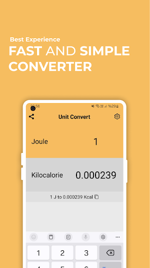 Joule to Kilocalorie Converter Screenshot 0