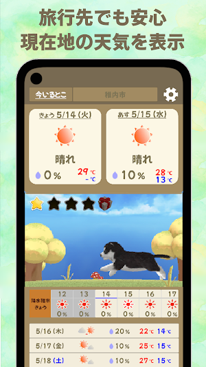 いぬてんき　犬天気　かわいいいぬの天気予報と雨雲のお知らせ Screenshot 3