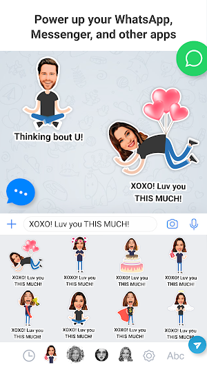 Emolfi: power up any messenger with photo stickers Screenshot 1