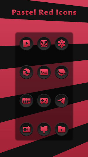 Pastel Red On Gray Icons Screenshot 2