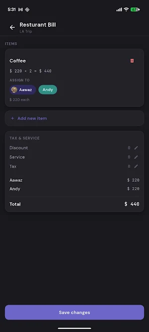 ClearTab: Split Bills Clearly Screenshot 2