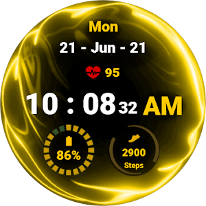 Fluid Yellow Watch Face Screenshot 0