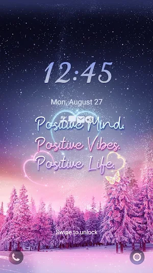 Pink Winter Forest - Wallpaper Screenshot 1
