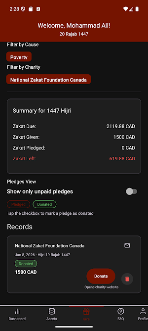 Zakat & Nisab Calculator Screenshot 2