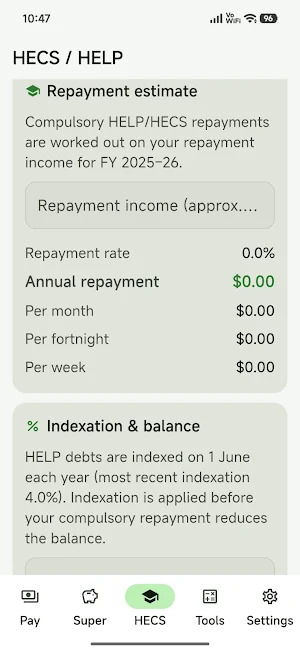 Australia Tax & Super Calc Screenshot 0