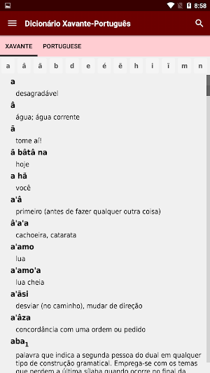 Dictionary Xavante-Portuguese Screenshot 0