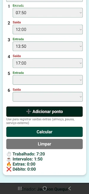 Calculadora de Ponto Screenshot 3