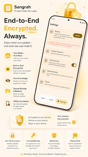 Sangrah - Secure Offline Notes Screenshot 1