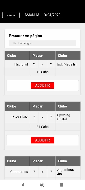 Futebol ao vivo Screenshot 0