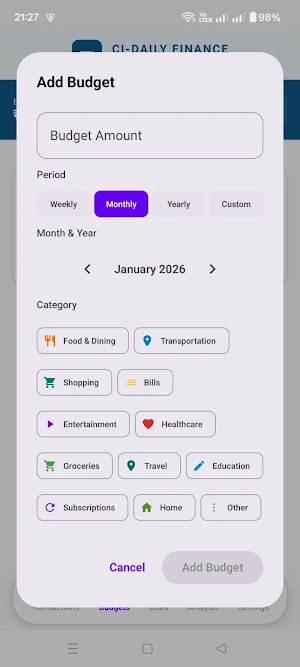 CI-Daily Finance Manager Screenshot 1
