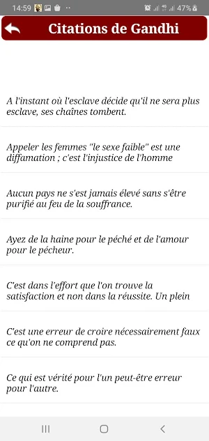 Citations de Gandhi Screenshot 2