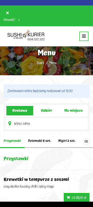 SUSHI Kurier & Salads Screenshot 0