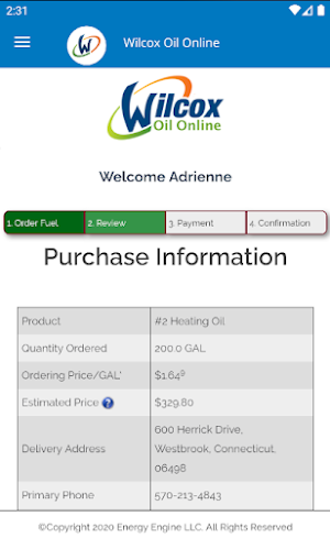 Wilcox Oil Online Screenshot 2