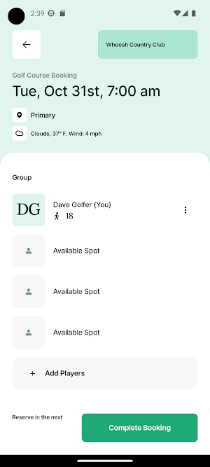 Whoosh Member App Screenshot 2