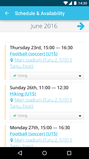 Sportlyzer Parent App Screenshot 1