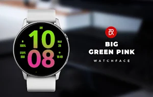 Big Green Pink Watch Face Screenshot 0