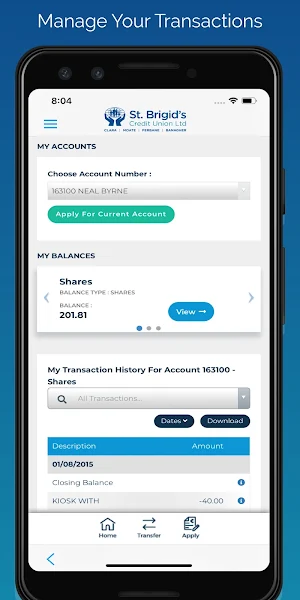 St.Brigids Credit Union Screenshot 1