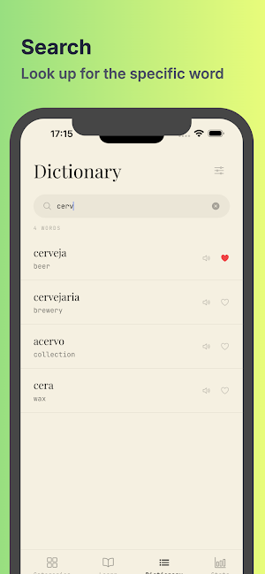 Portuguese Vocabulary Screenshot 0