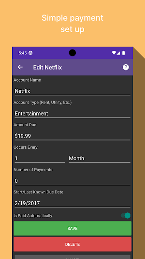Bill Manager Screenshot 2