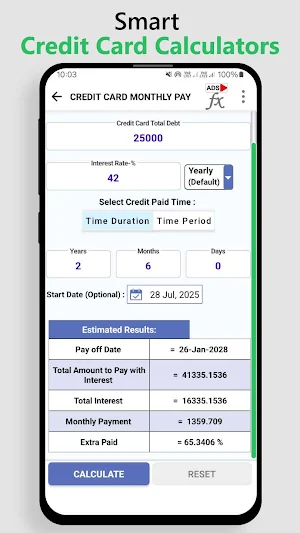 Credit Card Calculations Tool Screenshot 1