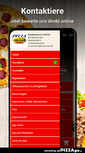 Pizza Milano Münster Screenshot 2