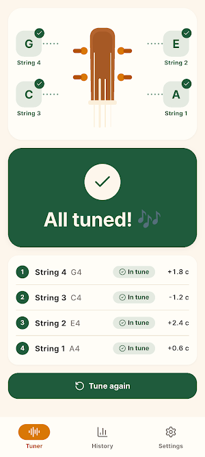 Easy Ukulele Tuner Pitch Meter Screenshot 3