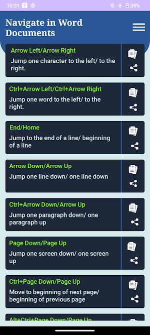 Word Shortcut Keys Screenshot 1