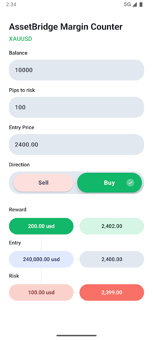 AssetBridge Margin Counter Screenshot 1