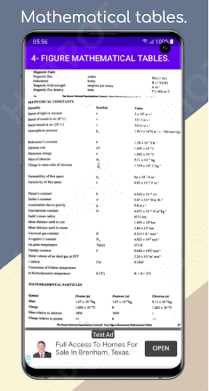 4-FIGURE MATHEMATICAL TABLES. Screenshot 2