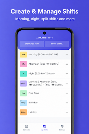 Work Shift Calendar Screenshot 2