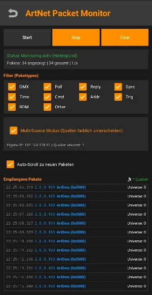 AIR2DMX simple DESK ArtNet DMX Screenshot 2