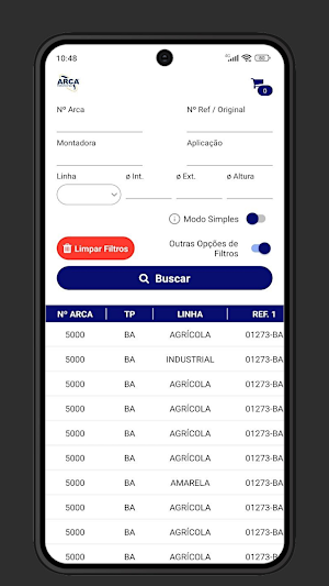 Arca Retentores Catalog Screenshot 1