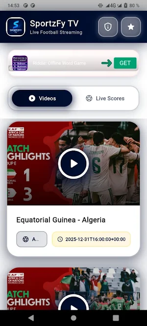 SportzFy TV: Sports LiveScore Screenshot 1