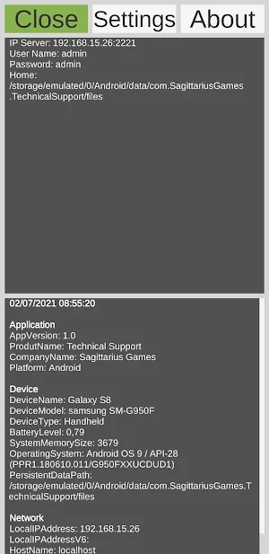 Technical Support Screenshot 1