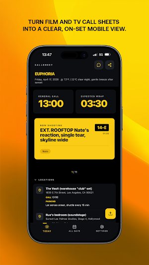 Callsheet Screenshot 0