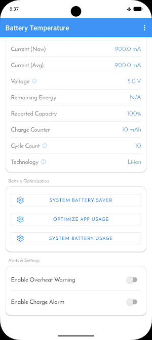 Battery Health & Temperature Screenshot 1