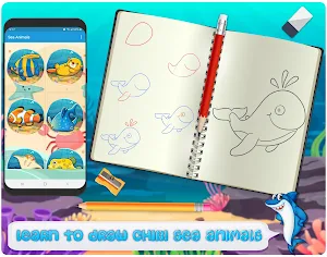 Learn to Draw Chibi Sea Animal Screenshot 0