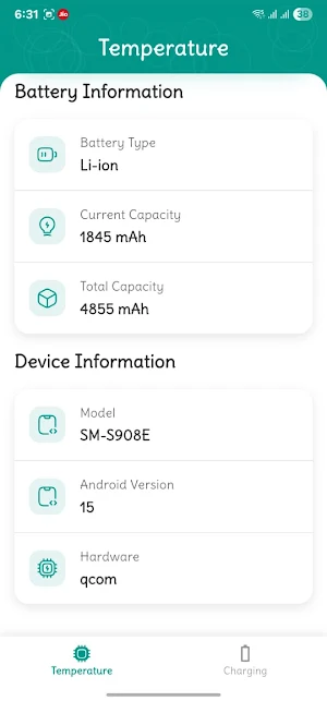Battery Temperature Screenshot 1