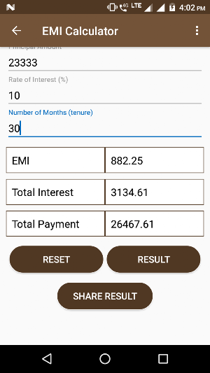 EMI Calculator Screenshot 3