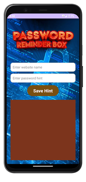 Password Reminder Box Screenshot 0
