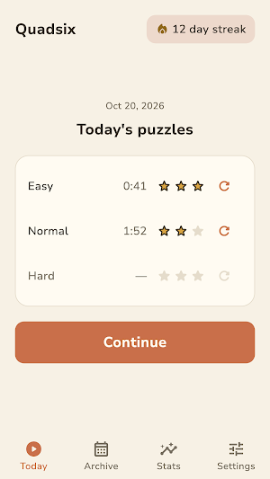 Quadsix - Daily Number Puzzle Screenshot 0