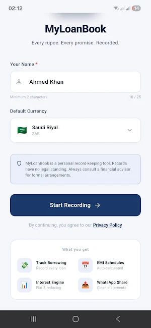 MyLoanBook - Loan Tracker Screenshot 0