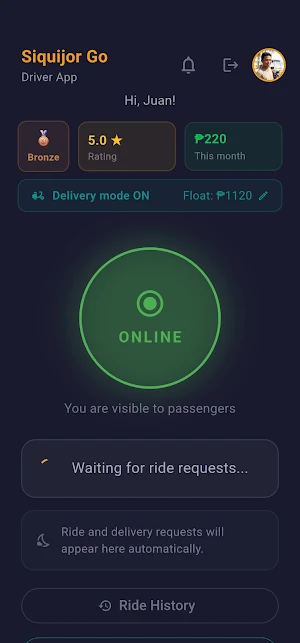 Siquijor Go - Driver App Screenshot 2
